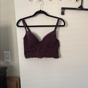 Victoria's Secret Plum Lace Longline Bra—Body by Victoria